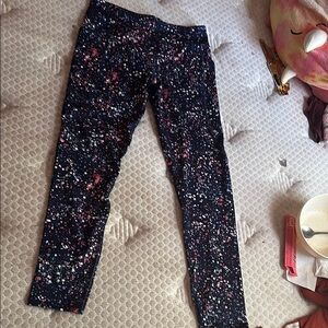 Kids' Black and Pink Speckled Leggings